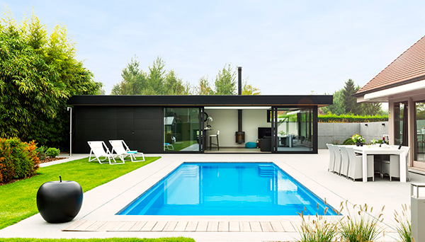 Modern pool house